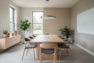 Chaises de réunion modernes dans un espace de travail stylisé