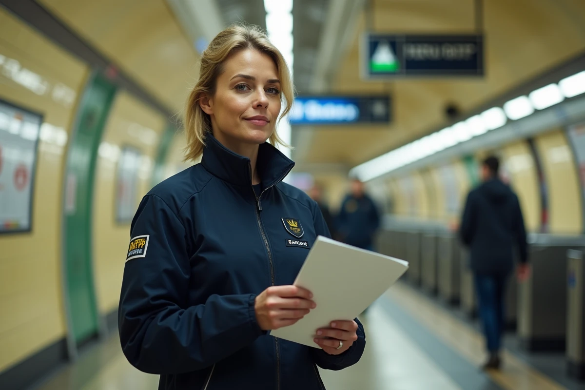Agent RATP en station de métro parisienne tenant un document, symbolisant les enjeux du CE RATP RDS pour les salariés en 2026