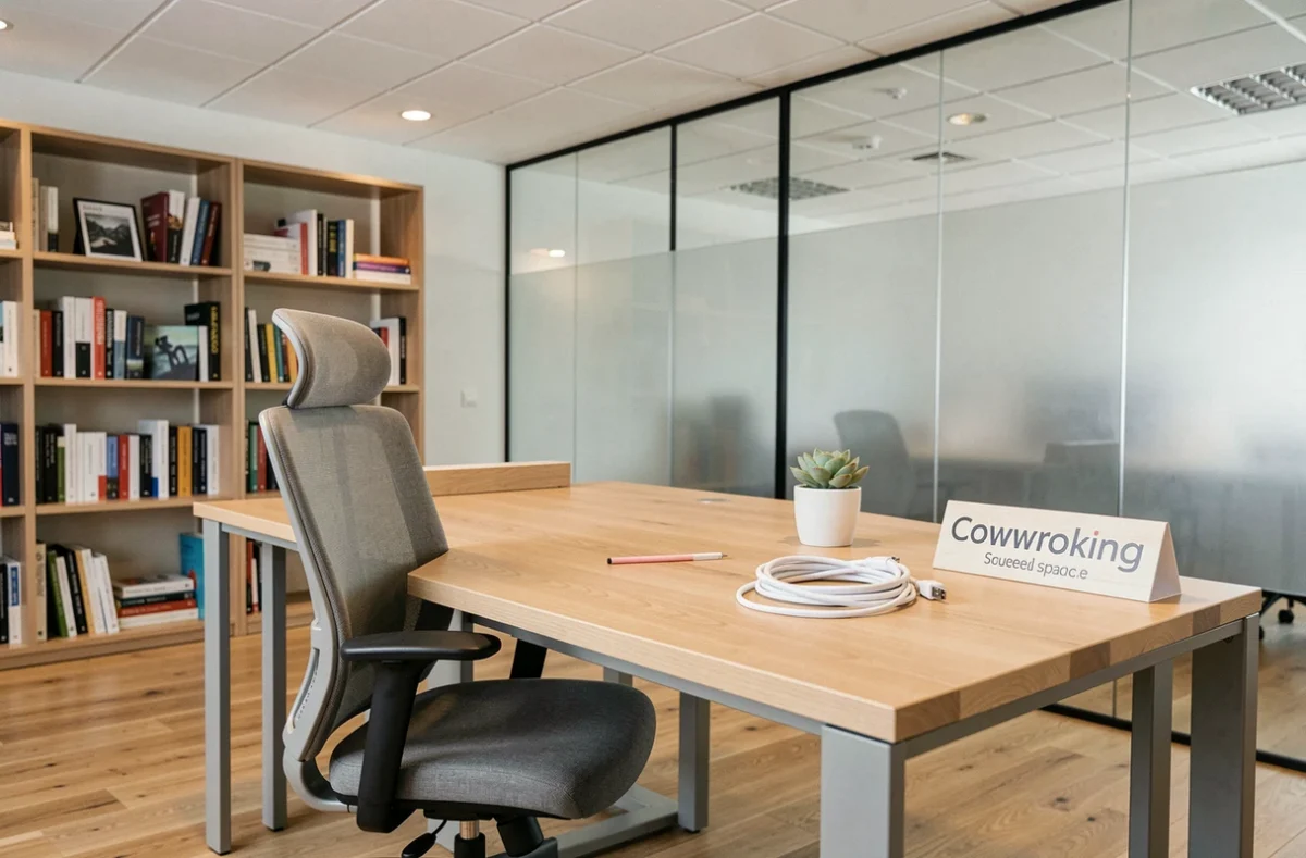 Bureau individuel vide et prêt à l'emploi dans un espace de coworking à Toulouse représentant le coût à la journée