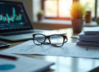 Automatiser sa gestion comptable : les bonnes pratiques à adopter Bureau moderne avec ordinateur et graphiques financiers