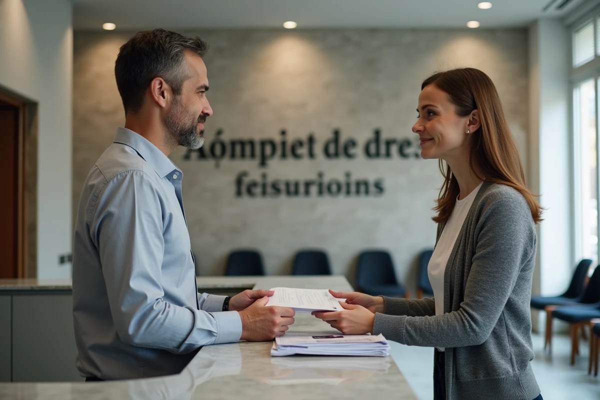 Homme déposant un dossier de candidature au guichet d'une mairie française sans passer de concours
