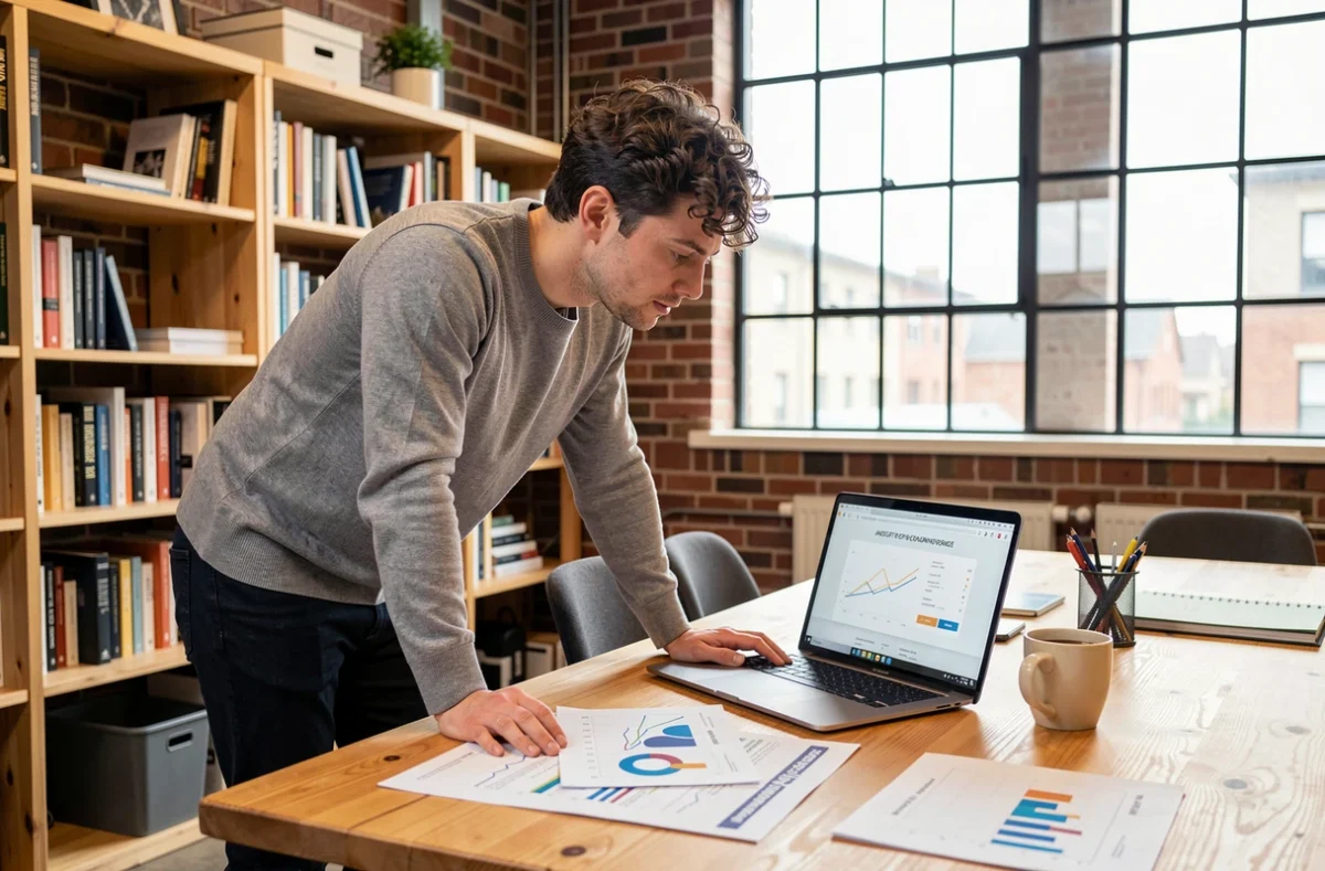 Développeur web en agence digitale travaillant sur une stratégie de création de site internet axée sur la génération de leads