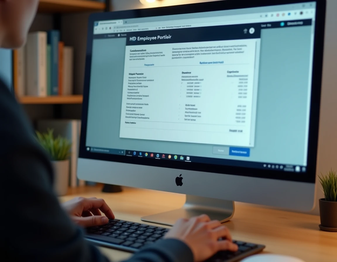 Écran d'ordinateur affichant un bulletin de paie sur le portail Ma Box RH La Poste avec un clavier au premier plan
