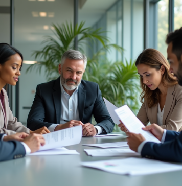 Equipe de professionnels de la publicité en réunion