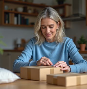 Le panorama de l’emploi à domicile : le cas de l’emballage Femme en train d'emballer des colis à la maison