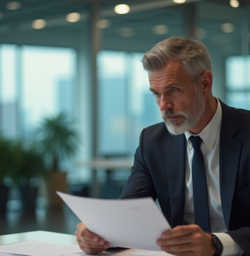 Licenciement : volontaire ou involontaire ? Quelles conséquences en France Homme d'affaires réfléchi dans un bureau moderne