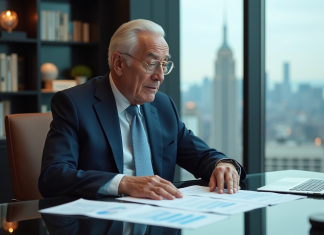 Personne la plus riche du monde : Qui est-elle vraiment ? Homme d'affaires âgé dans un bureau luxueux en train de consulter des rapports
