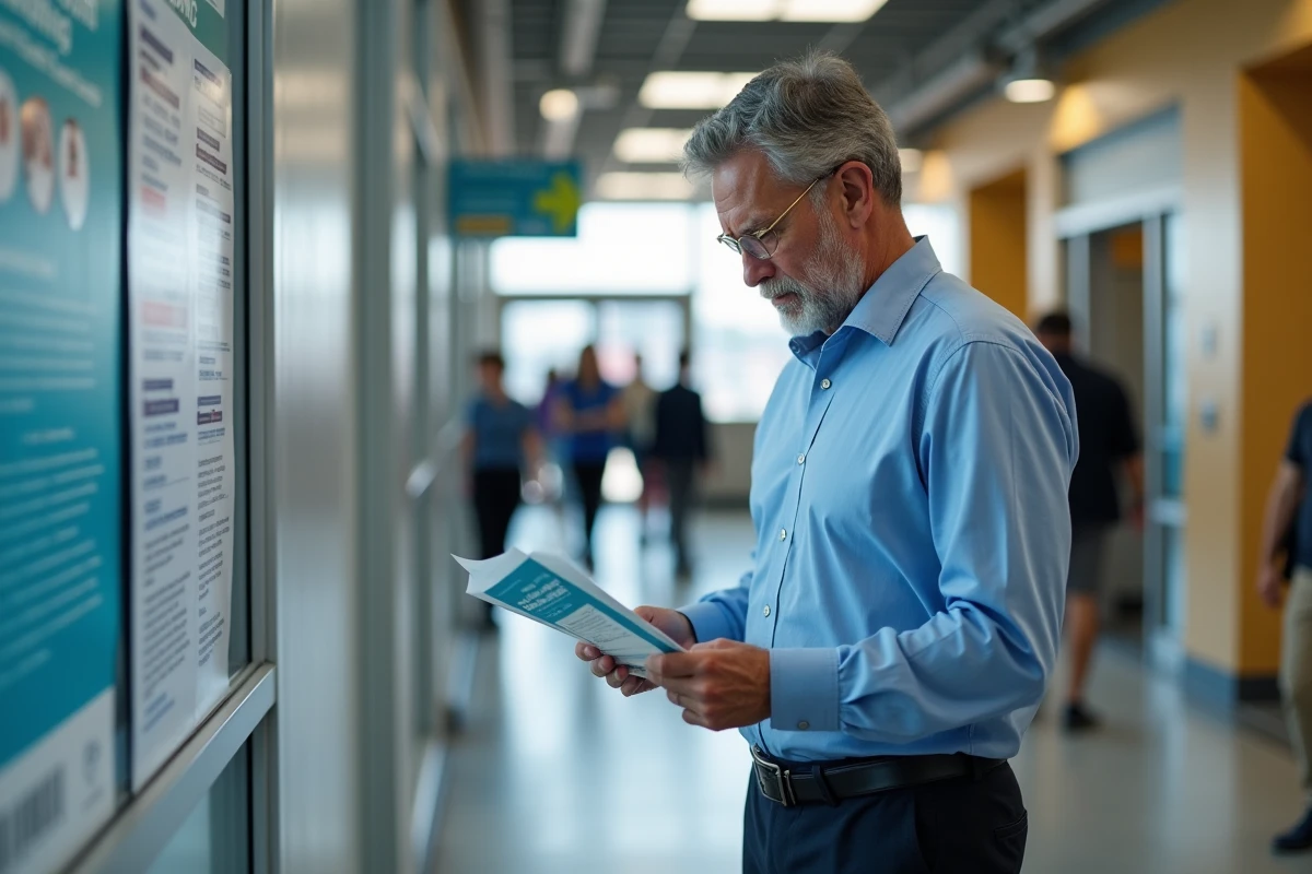 Homme lisant un guide sur l