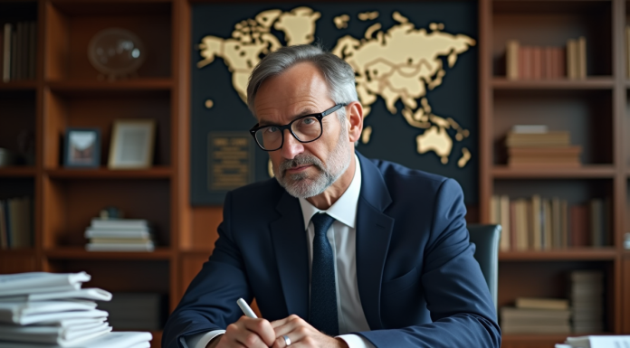 Journal prestigieux : quelle est la référence mondiale en matière de presse ? Journaliste en costume analysant des titres de journaux