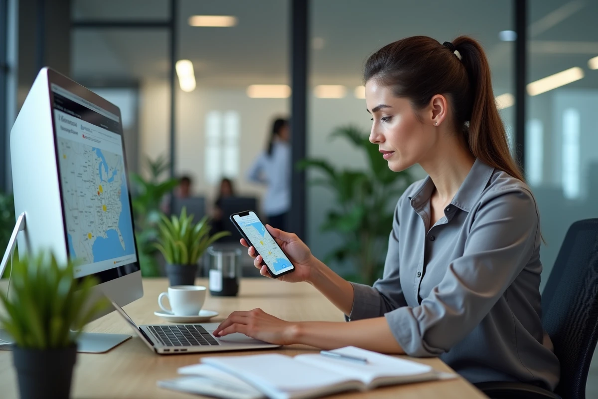 Responsable terrain analysant les coûts d'intervention sur une application mobile de gestion de maintenance